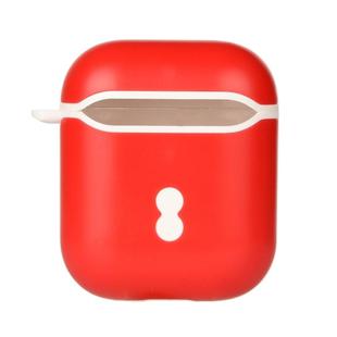 Two Color Wireless Earphones Charging Box Protective Case for Apple AirPods 1/2(Red + White)