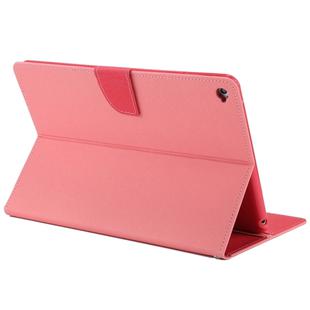 GOOSPERY FANCY DIARY for iPad Air 2 Cross Texture Leather Case with Card Slot & Holder & Wallet(Pink)