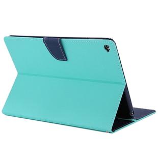 GOOSPERY FANCY DIARY for iPad Air 2 Cross Texture Leather Case with Card Slot & Holder & Wallet(Mint Green)