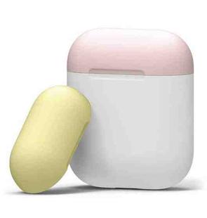 Three Color Dropproof Wireless Earphones Charging Box Protective Case for Apple AirPods 1/2 (Yellow Pink White)
