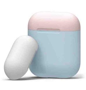 Three Color Dropproof Wireless Earphones Charging Box Protective Case for Apple AirPods 1/2 (White Pink Blue)