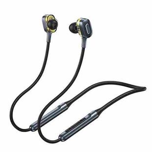 WK V43 Bluetooth 5.0 Double Moving Coil Neck-mounted Bluetooth Earphone (Black)