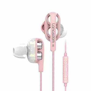 Langsdom D4C 3.5mm Dual Dynamic In-ear Gaming Wired Earphone, Style: Tuned Version (Pink)