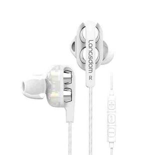 Langsdom D4C 3.5mm Dual Dynamic In-ear Gaming Wired Earphone, Style: Tuned Version (White)