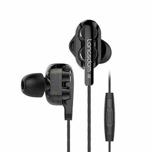 Langsdom D4 3.5mm Dual Dynamic In-ear Gaming Wired Earphone, Style: Mic Version (Black)