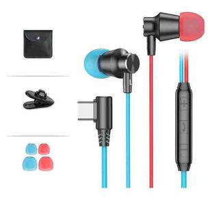 Langsdom V7T Type-C / USB-C Wired In-ear Gaming Earphone(Red + Blue)