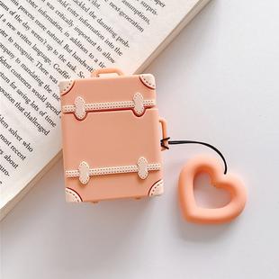 Wireless Earphones Shockproof Candy Colored Suitcase Silicone Protective Case for Apple AirPods 1 / 2(Orange)
