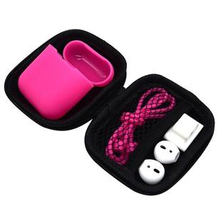 Wireless Earphones Shockproof Silicone Protective Case for Apple AirPods 1 / 2(Rose Red)