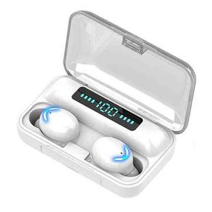 F9-5 Bluetooth 5.0 TWS Wireless Binaural Bluetooth Earphone with Charging Box & Support Call  & LED Digital Display(White)