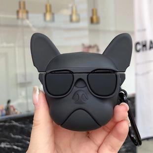 Lovely Puppy Wireless Earphones Shockproof Silicone Protective Case for Apple AirPods Pro(Black)