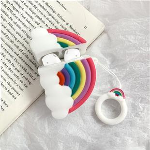 Wireless Earphones Shockproof Multicolor Rainbow Silicone Protective Case for Apple AirPods 1/2