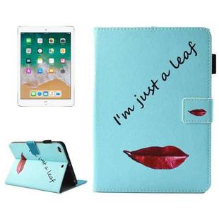 For iPad 9.7 (2018) & iPad 9.7 (2017) & Air 2 / Air Lips and Leaves Pattern Horizontal Flip Leather Case with Holder & Wallet & Card Slots & Sleep / Wake-up Function & Pen Slot
