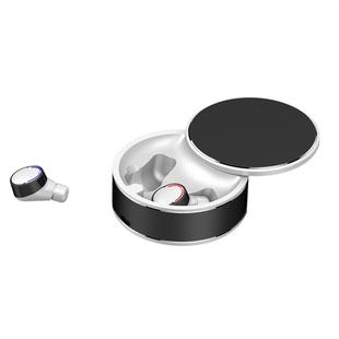ME-28 Bluetooth 5.0 Binaural Rotatable Stereo Wireless Bluetooth Earphone (Black White)