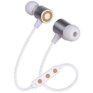 MG-G22 Portable Sports Magnetic Absorption Bluetooth V5.0 Bluetooth Headphones, Support TF Card(White)
