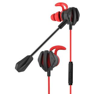 G6 Wired In Ear 3.5mm Interface Stereo Wire-Controlled HIFI Earphones Video Game Mobile Game Headset With Mic (Red)