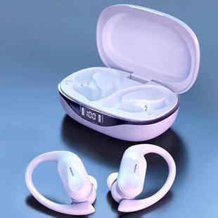 Lenovo LP75 IPX5 Waterproof Ear-mounted Bluetooth Earphone with LED Digital Display (White)