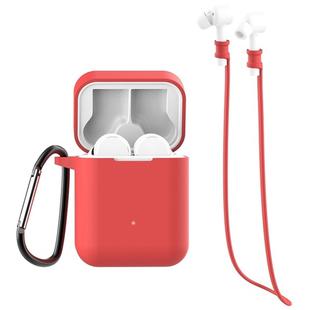 For Xiaomi Air 3 in 1 Earphone Silicone Protective Case + Anti-lost Rope + Hook Set(Red)