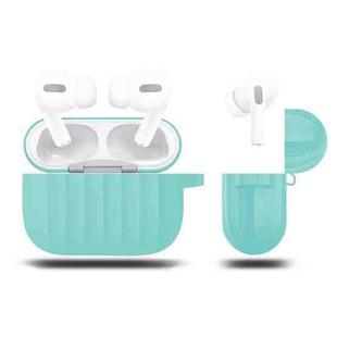 For AirPods Pro Silicone Wireless Earphone Protective Case Storage Box(Mint Green)