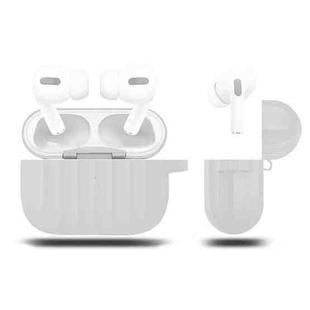 For AirPods Pro Silicone Wireless Earphone Protective Case Storage Box(White)