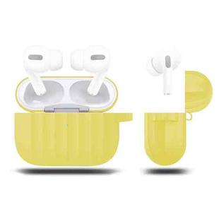 For AirPods Pro Silicone Wireless Earphone Protective Case Storage Box(Yellow)