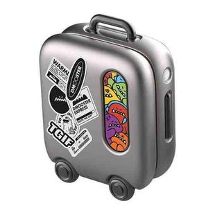 D MOOSTER D03 Suitcase Shape IPX4 TWS Wireless Bluetooth 5.0 Earphone (Silver)