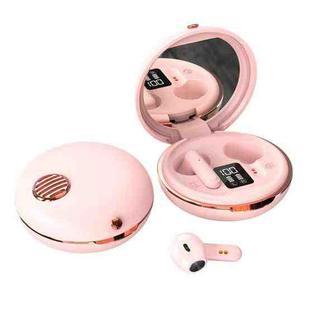 HXSJ Air-S28 TWS Bluetooth 5.3 True Wireless HiFi Stereo Make-up Mirror Earphones with Charging Case (Pink)