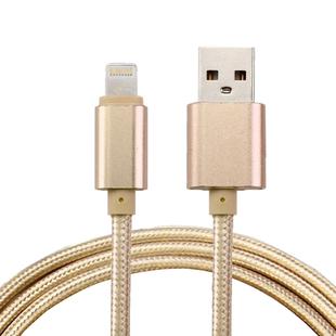 1m Woven Style Metal Head 84 Cores 8 Pin to USB 2.0 Data / Charger Cable(Gold)