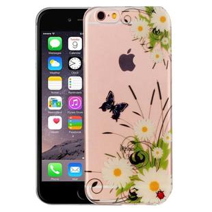 For iPhone 6 & 6s White Chrysanthemum Pattern IMD Workmanship Soft TPU Protective Case