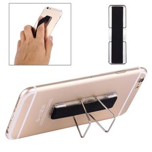2 in 1 Adjustable Universal Mini Adhesive Holder Stand + Slim Finger Grip, Size: 7.3 x 2.2 x 0.3 cm(Black)