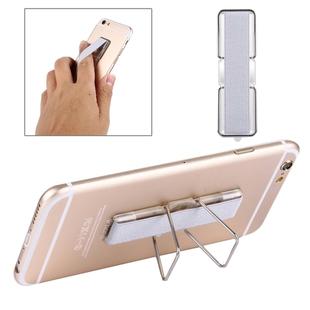 2 in 1 Adjustable Universal Mini Adhesive Holder Stand + Slim Finger Grip, Size: 7.3 x 2.2 x 0.3 cm(Silver)