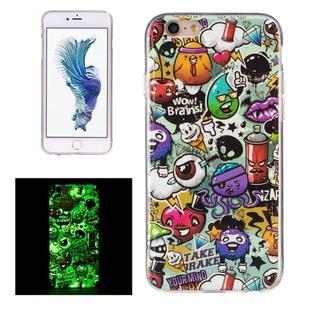 For iPhone 6 & 6s Noctilucent Rubbish Pattern IMD Workmanship Soft TPU Back Cover Case