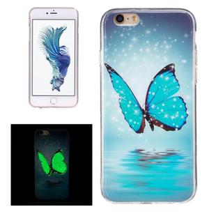 For iPhone 6 & 6s Noctilucent Butterfly Pattern IMD Workmanship Soft TPU Back Cover Case