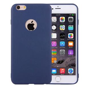 For iPhone 6 & 6s Solid Color TPU Protective Case with Round Hole(Dark Blue)