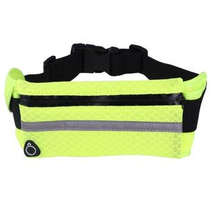 Multifunctional Outdoor Sports Mesh Breathable Fabric Waist Bag with Night Reflective Strip & Earphone Hole for iPhone, Samsung, Sony and other Phones (for Less Than 6 inch)(Green)