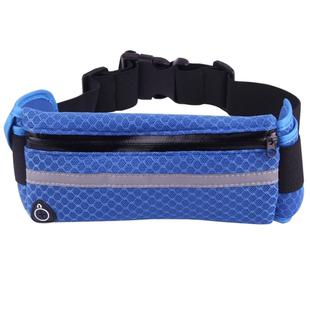 Multifunctional Outdoor Sports Mesh Breathable Fabric Waist Bag with Night Reflective Strip & Earphone Hole for iPhone, Samsung, Sony and other Phones (for Less Than 6 inch)(Blue)