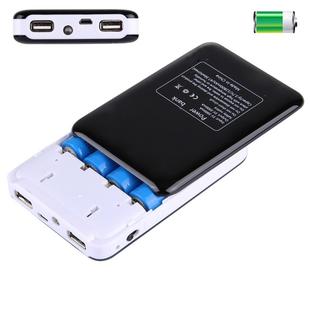 Portable High-efficiency 4 x 18650 Batteries Plastic Power Bank Shell Box with Dual USB Output & Heat Dissipation Hole, Batteries Not Included(Random Color Delivery)