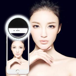 Charging Selfie Beauty Light, For iPhone, Galaxy, Huawei, Xiaomi, LG, HTC and Other Smart Phones with Adjustable Clip & USB Cable(Black)