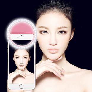 Charging Selfie Beauty Light, For iPhone, Galaxy, Huawei, Xiaomi, LG, HTC and Other Smart Phones with Adjustable Clip & USB Cable(Pink)