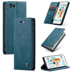 CaseMe-013 Multifunctional Retro Frosted Horizontal Flip Leather Case for iPhone 6 / 6s, with Card Slot & Holder & Wallet(Blue)