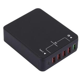 Q8118 1 Quick Charge 3.0 + 4 Smart Identification USB + 1 USB-C / Type-C 3.1 Desktop USB Charger