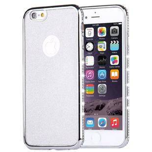 For iPhone 6 & 6s Diamond Encrusted Electroplating Flash Powder TPU Protective Case(Silver)