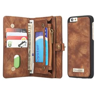 CaseMe for iPhone 6 & 6s Multifunctional Leather Billfold with Detachable Magnetic PC Back Protective Case & 10 Card Slots & 3 Cash Slots & 2 Photo Frames & 1 Zipper Wallet & 3 Magnetic Clasps & Holder(Coffee)