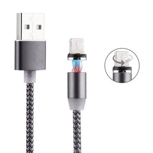 360 Degree Rotation 8 Pin to USB 2.0 Weave Style Magnetic Charging Cable with LED Indicator, Cable Length: 1m(Grey)