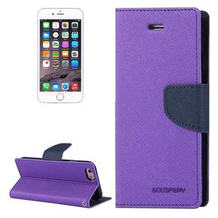 GOOSPERY FANCY DIARY for iPhone 6 & 6s Cross Texture Horizontal Flip Leather Case with Card Slots & Wallet & Holder(Purple)