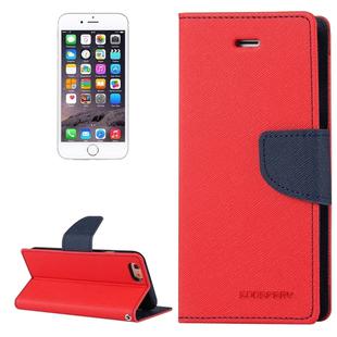 GOOSPERY FANCY DIARY for iPhone 6 & 6s Cross Texture Horizontal Flip Leather Case with Card Slots & Wallet & Holder(Red)