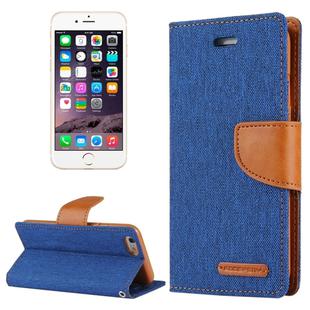 GOOSPERY CANVAS DIARY for iPhone 6 & 6s Canvas Texture Horizontal Flip Leather Case with Card Slots & Wallet & Holder(Dark Blue)