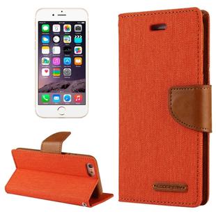 GOOSPERY CANVAS DIARY for iPhone 6 & 6s Canvas Texture Horizontal Flip Leather Case with Card Slots & Wallet & Holder(Orange)