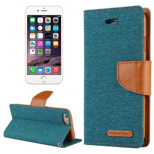 GOOSPERY CANVAS DIARY for iPhone 6 & 6s Canvas Texture Horizontal Flip Leather Case with Card Slots & Wallet & Holder(Green)