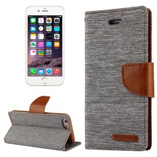 GOOSPERY CANVAS DIARY for iPhone 6 & 6s Canvas Texture Horizontal Flip Leather Case with Card Slots & Wallet & Holder(Grey)