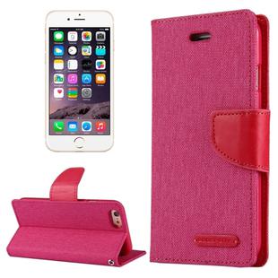 GOOSPERY CANVAS DIARY for iPhone 6 & 6s Canvas Texture Horizontal Flip Leather Case with Card Slots & Wallet & Holder(Magenta)